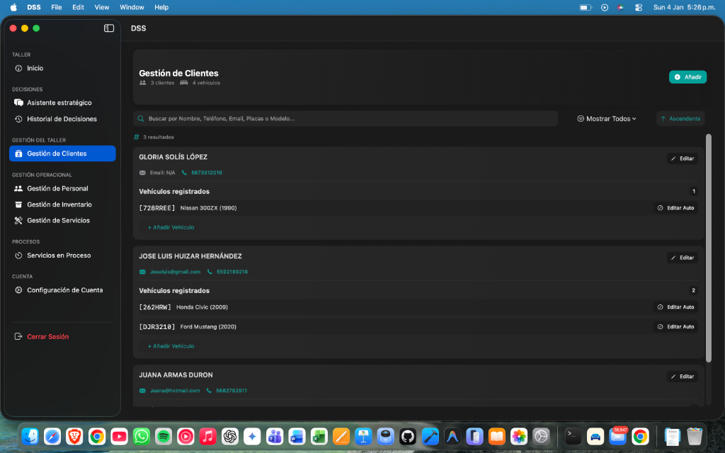 Gestión de Clientes DSS